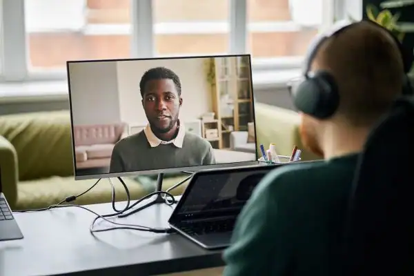 Man attending online mediation Sunderland MIAMS session